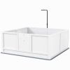 Whelping Box for Puppies Birth with Pee Pad, Pig Rail, Adjustable Door, for Small Medium Large All Breed Dogs, 49" x 48"