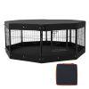 Dog Playpen, 8 Pcs 24 x 24 in Panels Foldable Metal Pet Exercise Pen, Dog Fence Indoor and Outdoor Pen with Door, Storage Bag