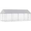 Heavy Duty Outdoor Dog Kennel with Waterproof Roof, Secure Latch, Chain Link Dog Run for Backyard, 20' x 7.5' x 8'