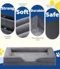 Large Dog Bed, Orthopedic Dog Sofa Egg-Crate Foam 38" Pet Couch Bed with Washable Waterproof Cover,Grey
