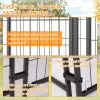 Dog Kennel Outdoor with Roof, 4.23'x5.82'x4.83' Welded Wire Enclosure, Heavy Duty Dog Crate with UV-Resistant Waterproof Cover