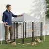 Lockable Dog House Kennel with Water-resistant Roof for Small and Medium Sized Pets, 4.6' x 4.6' x 5'