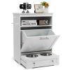 White pet feeding station, pet cabinet
