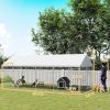 Heavy Duty Outdoor Dog Kennel with Waterproof Roof, Secure Latch, Chain Link Dog Run for Backyard, 20' x 7.5' x 8'