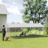 Heavy Duty Outdoor Dog Kennel with Waterproof Roof, 2 Secure Latches, Chain Link Dog Run for Backyard, 20' x 10' x 7'