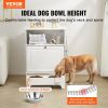 VEVOR Pet Feeding Station with 2 Stainless Steel Bowls, Elevated Dog Bowls with Storage
