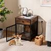 Dog Crate Furniture for Small Dogs Wooden Puppy Kennel with Charging Station