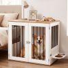 31.5' Dog Crate Furniture Wooden Dog Kennel with Double Lock Doors