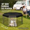 Dog Playpen, 8 Pcs 30"H x 24"W Panels Foldable Metal Pet Exercise Pen, Dog Fence Indoor and Outdoor Pen with Door, 600D Oxford Fabric Top Cover
