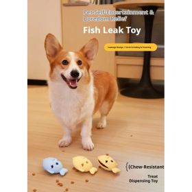 Fish-Shaped Dog Treat Dispenser Toy â€“ Food-Grade Silicone Slow Feeder For Boredom Relief, Self-Entertainment & Pet Interaction â€“ Durable Chew Toy (Option: Blue)