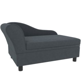 Pet Sofa Bed Couch with Storage, Pet Sofa for Cats and Small Dogs (Color: Dark Gray)