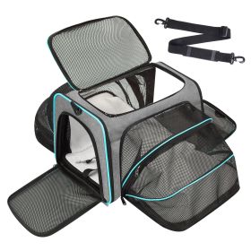 Expandable Soft Pet Carrier, Multiple Sizes and Colors Available(black,grey,blue,brown) (Color: Grey)