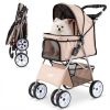 4 Wheel Pet Stroller for Small Dogs Cats up to 33 LBS