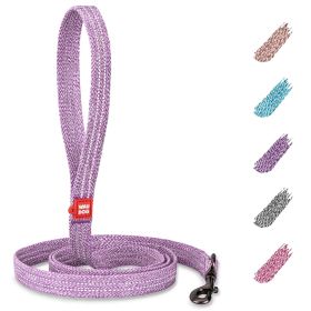 Recycled Cotton Dog Leash 1in - 6 Ft Eco Friendly Collar for Small Medium Large Dogs Reflective Dog Leash Strong Leashes (Color: Purple)