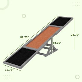 Wooden Dog Agility Seesaw For Training And Exercise, Weather Resistant, 83 L X 16 W X 14 H (Color: Gray)