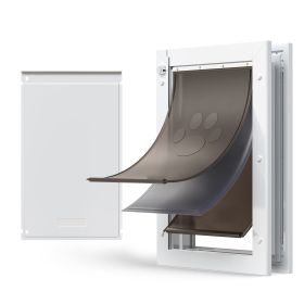 Pet Door with Three Magnetic Flaps and Metal Frame, Strong and Weatherproof Dog Door for Interior and Exterior Doors, Easy to Install (size: large)