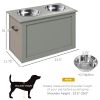 Raised Dog Feeding Station with 2 Stainless Steel Bowls and Storage for Large Dogs and Other Large Pets