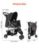 VEVOR Pet Stroller, 35 lbs Weight Capacity, Foldable Dog Stroller Cart, Cats Stroller with Mesh Windows and Cup Holders