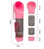 Portable 4-in-1 Pet Water Bottle With Food Storage, Poop Bag Dispenser, and Spoon. 300ml Capacity. Available In Yellow, Pink, Green, and Other Colors.