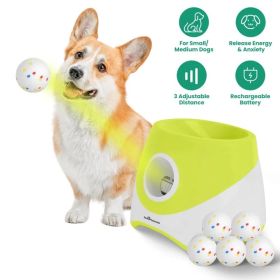Automatic Dog Ball Launcher Rechargeable Interactive Pet Ball Thrower for Small Medium Dogs Interactive Dog Fetch Toy with 3 Adjustable Distance Setti (Option: Launcher)