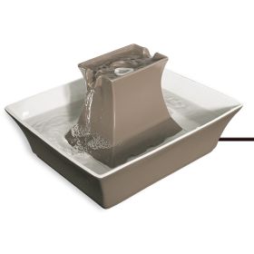Drinkwell Stoneware Pagoda Fountain (Color: Taupe)